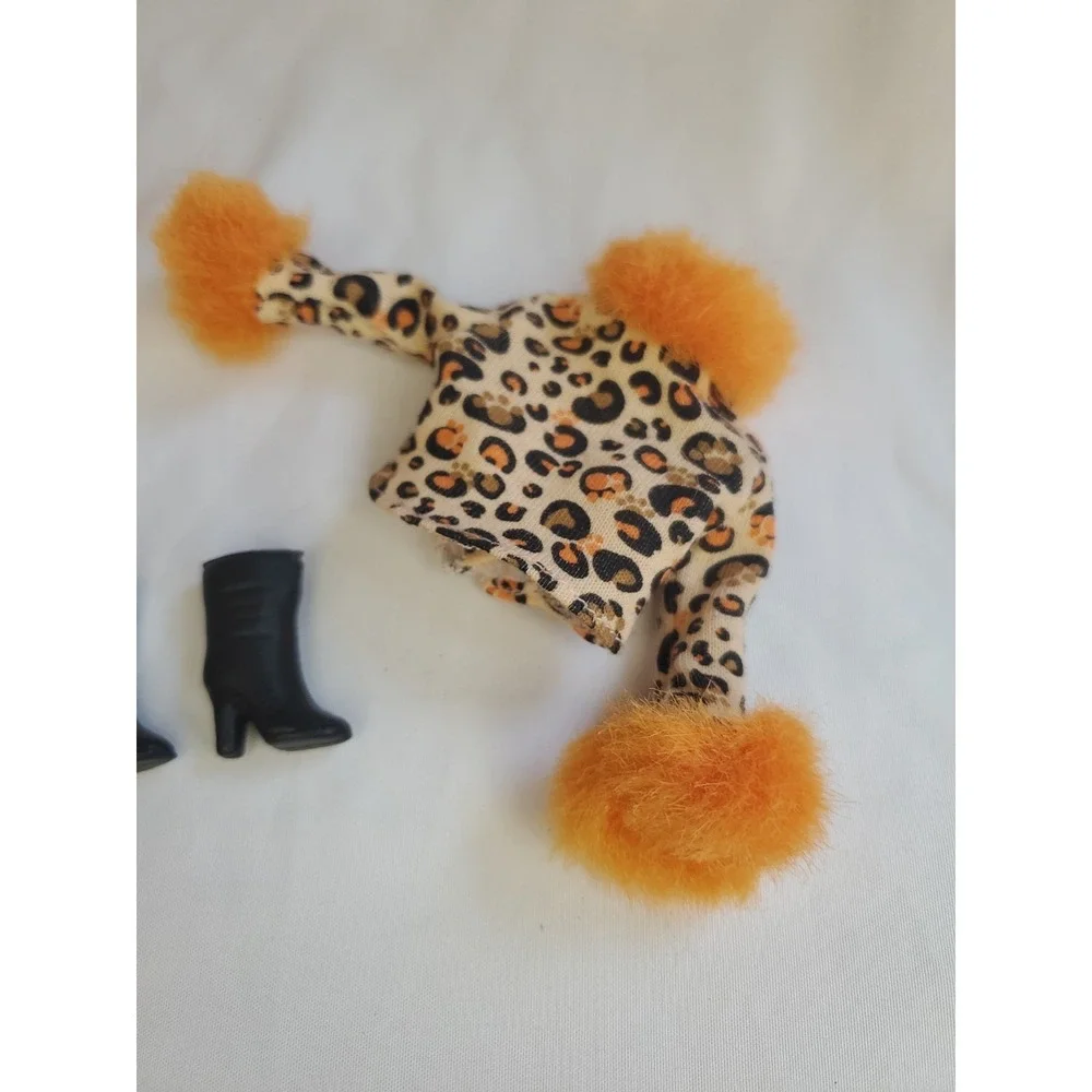 2002 Masqerade Party Barbie Vintage Leopard Cheetah Print Cat Costume Orange Fur